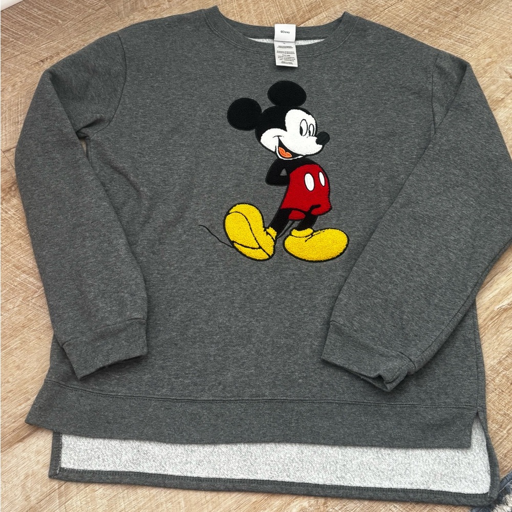 Gray Sweatshirt with Mickey Mouse Design
